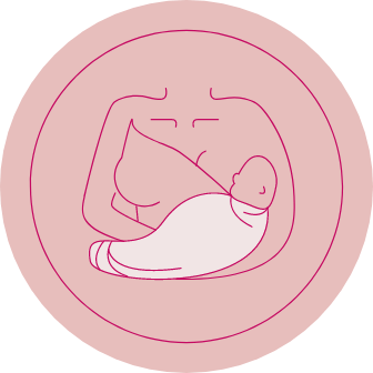 Icon of a woman breastfeeding a baby.