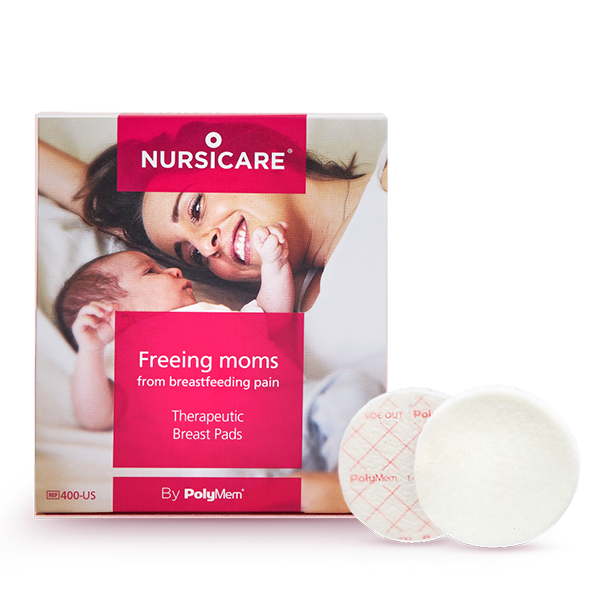 Image of Nursicare packaging with two pads next to it.